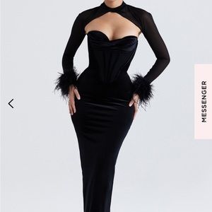 Black Velvet House of CB corset Dress